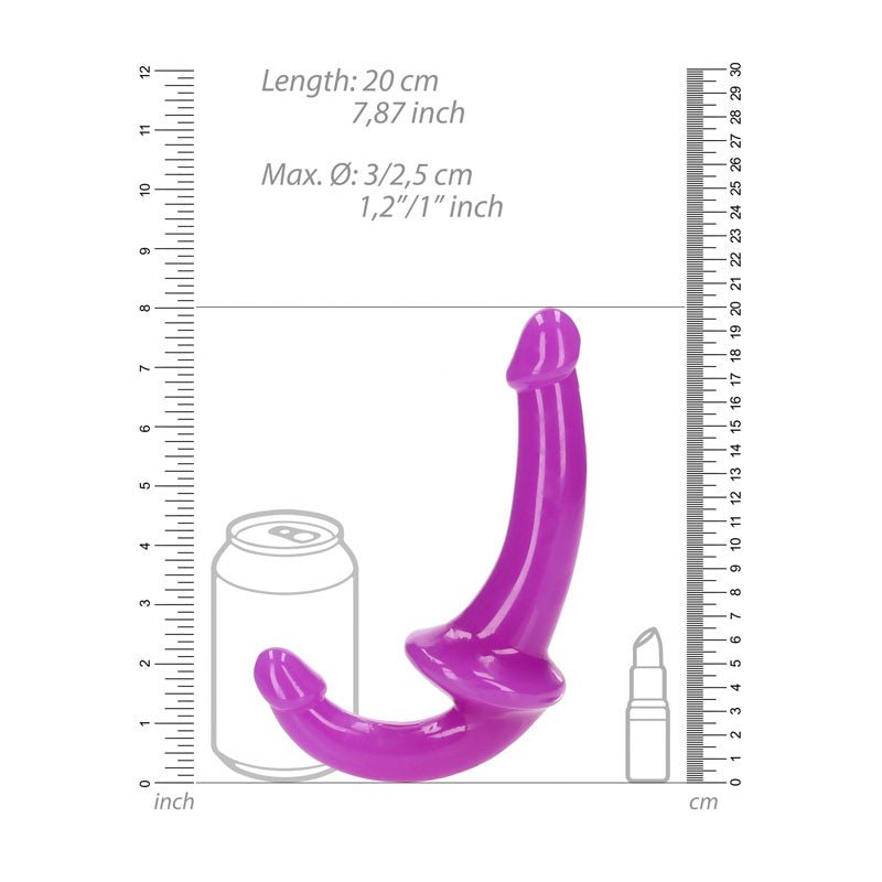 REALROCK 13.5 cm Strapless Strap-On Glow in the Dark - Purple - Glow In Dark Purple Strapless Strap-On
